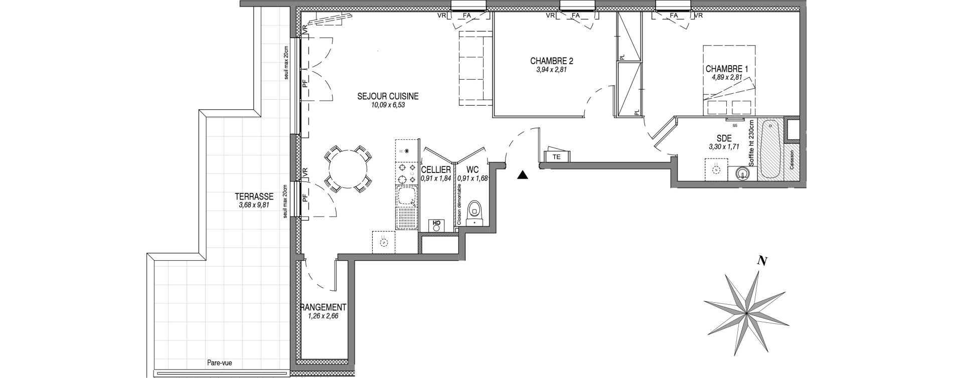 Appartement T3 de 69,41 m2 &agrave; Sciez Centre