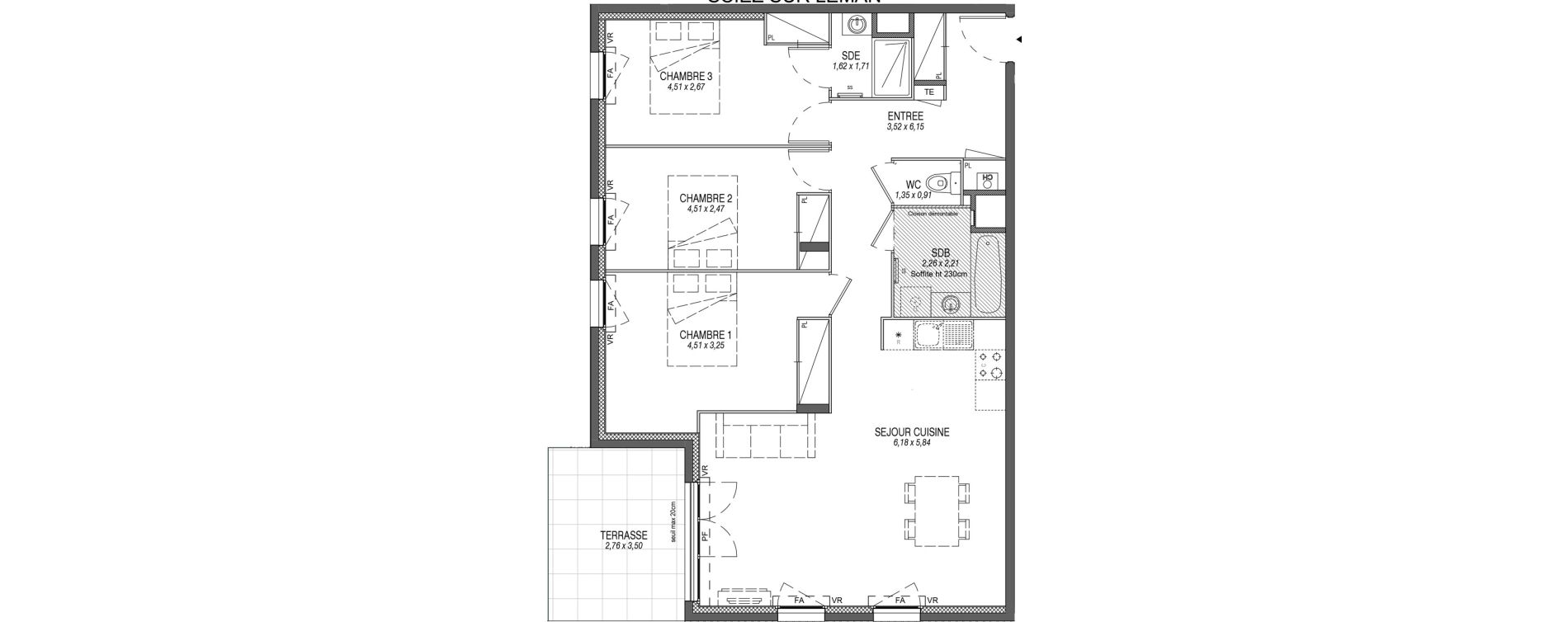Appartement T4 de 86,66 m2 &agrave; Sciez Centre