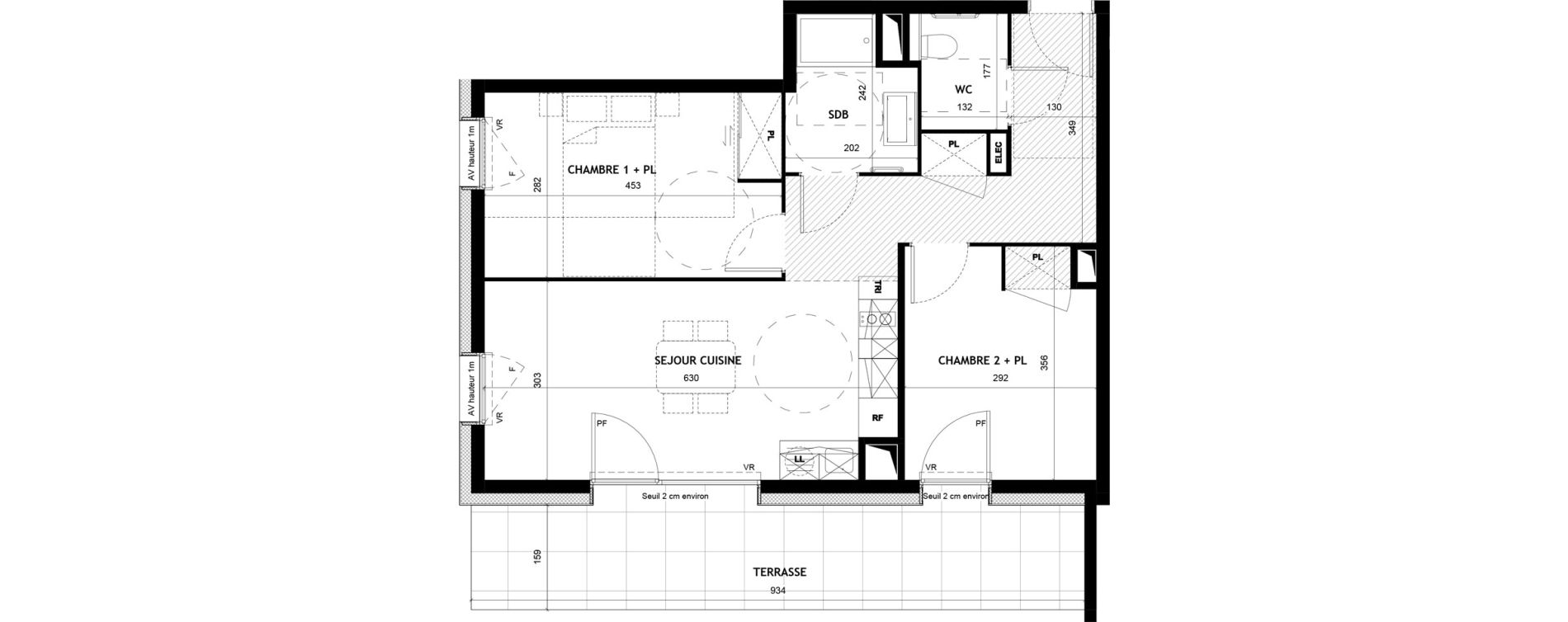 Appartement T3 meubl&eacute; de 57,89 m2 &agrave; Sciez Centre