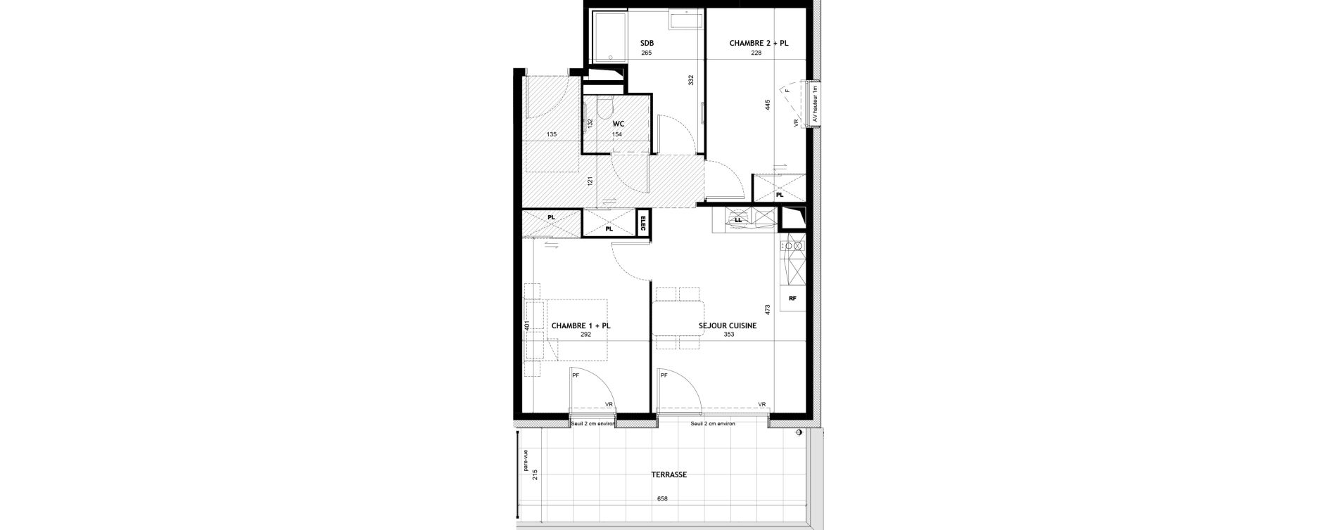 Appartement T3 meubl&eacute; de 54,24 m2 &agrave; Sciez Centre