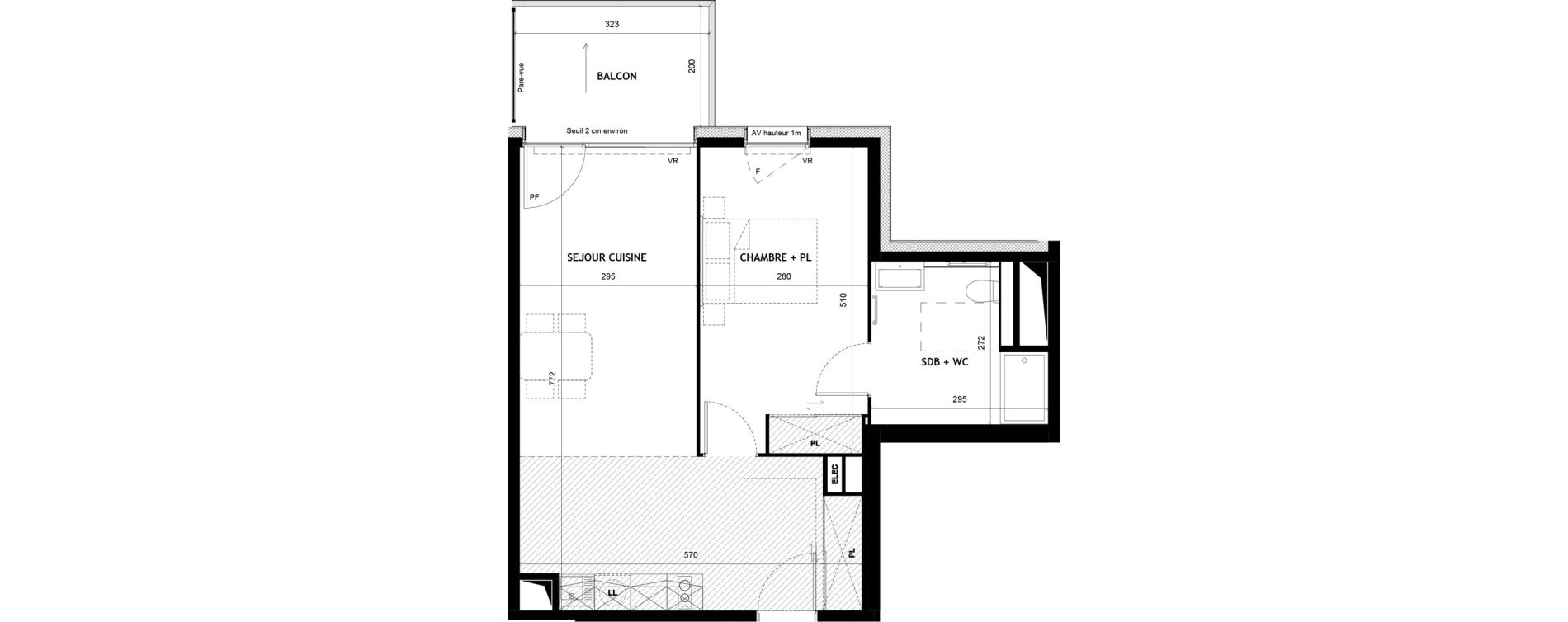 Appartement T2 meubl&eacute; de 50,33 m2 &agrave; Sciez Centre