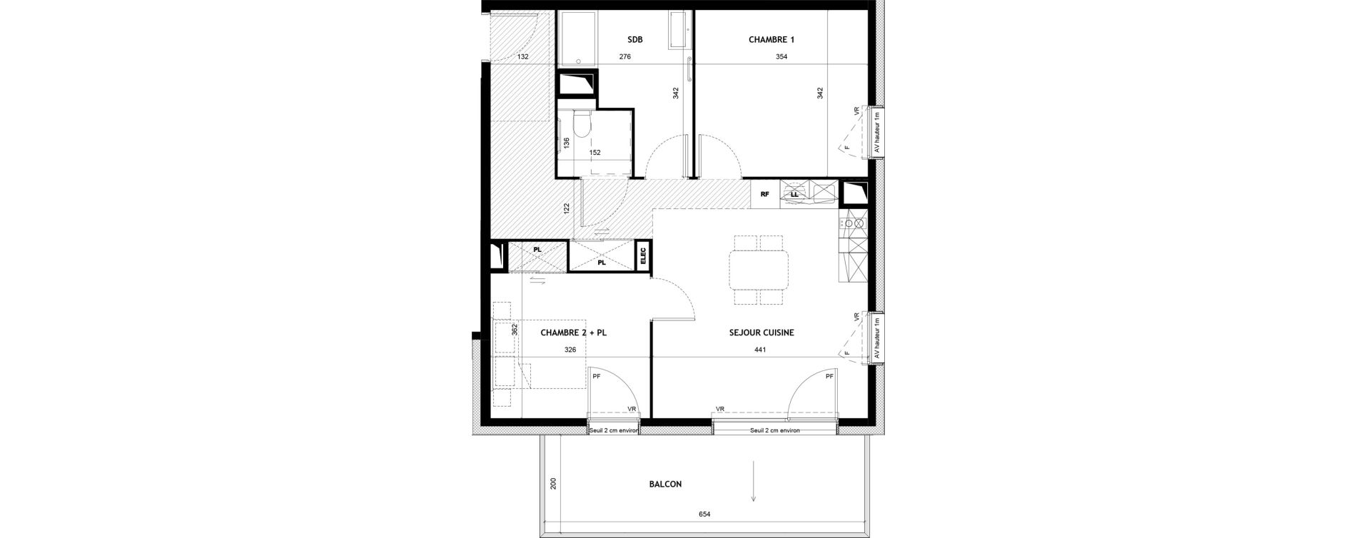 Appartement T3 meubl&eacute; de 61,87 m2 &agrave; Sciez Centre