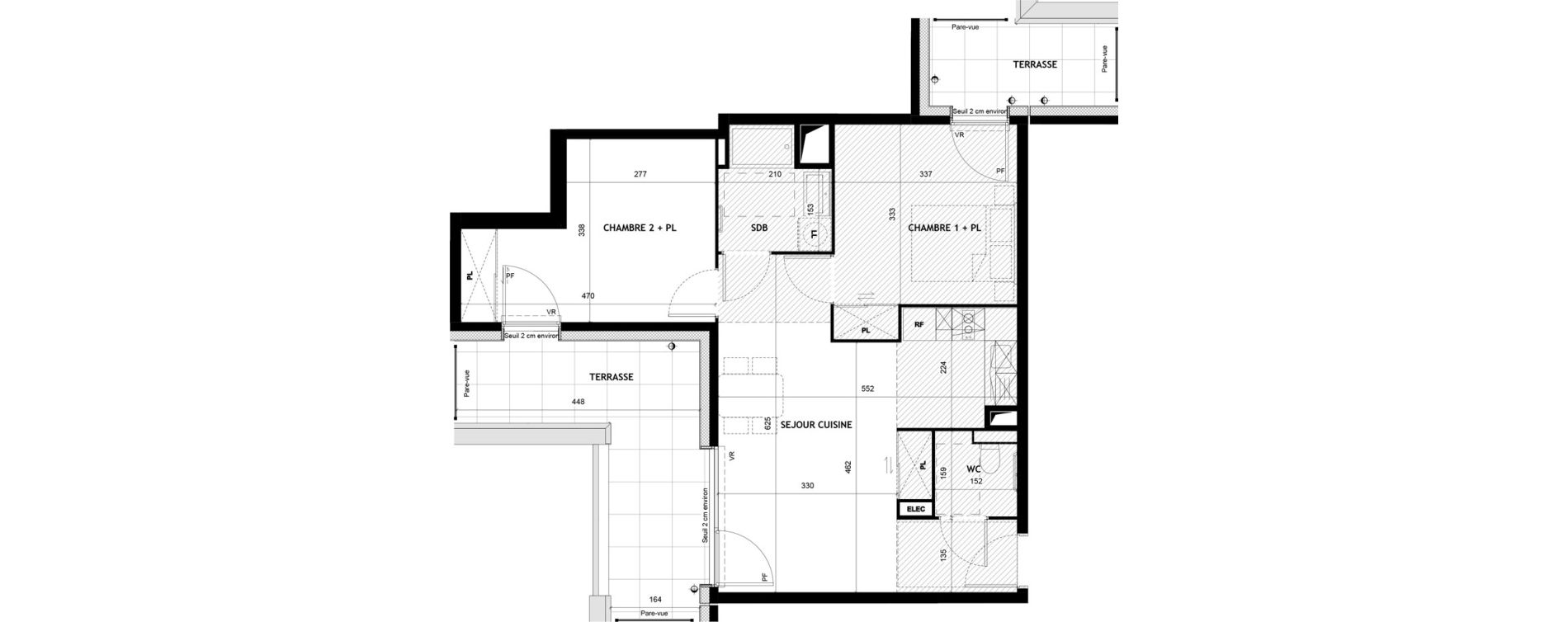 Appartement T3 meubl&eacute; de 58,25 m2 &agrave; Sciez Centre