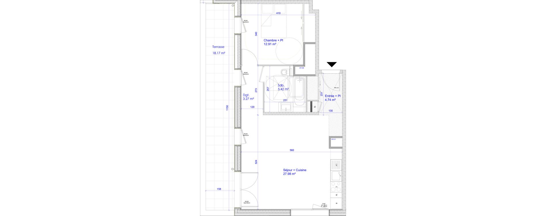 Appartement T2 de 54,32 m2 &agrave; Sciez Centre