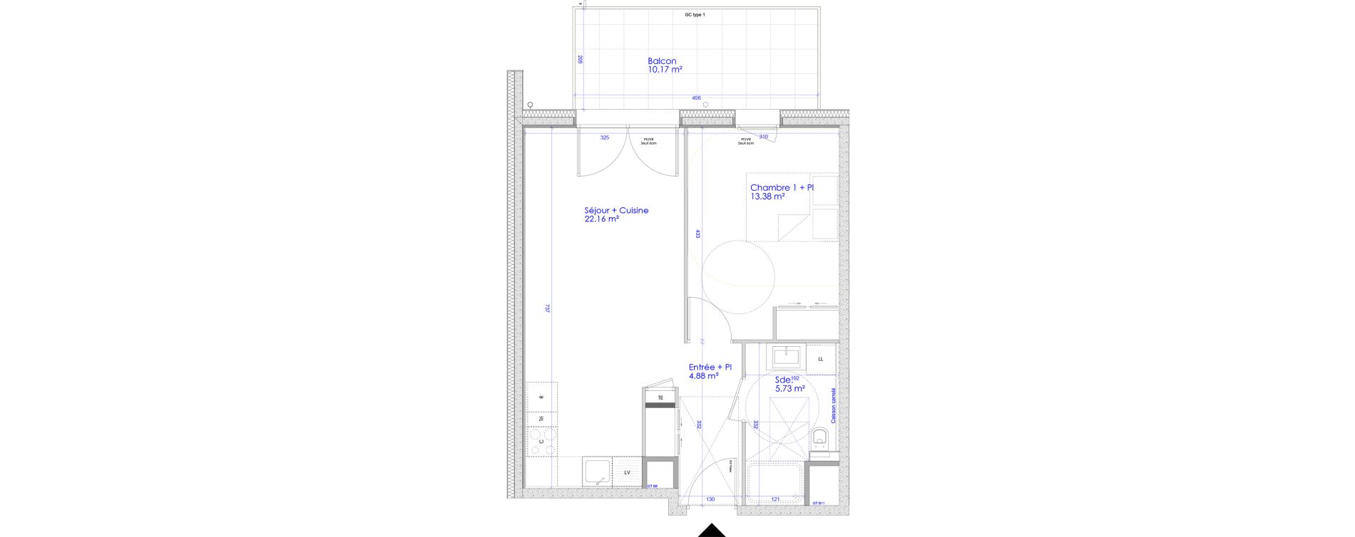 Appartement T2 de 46,15 m2 &agrave; Sciez Centre