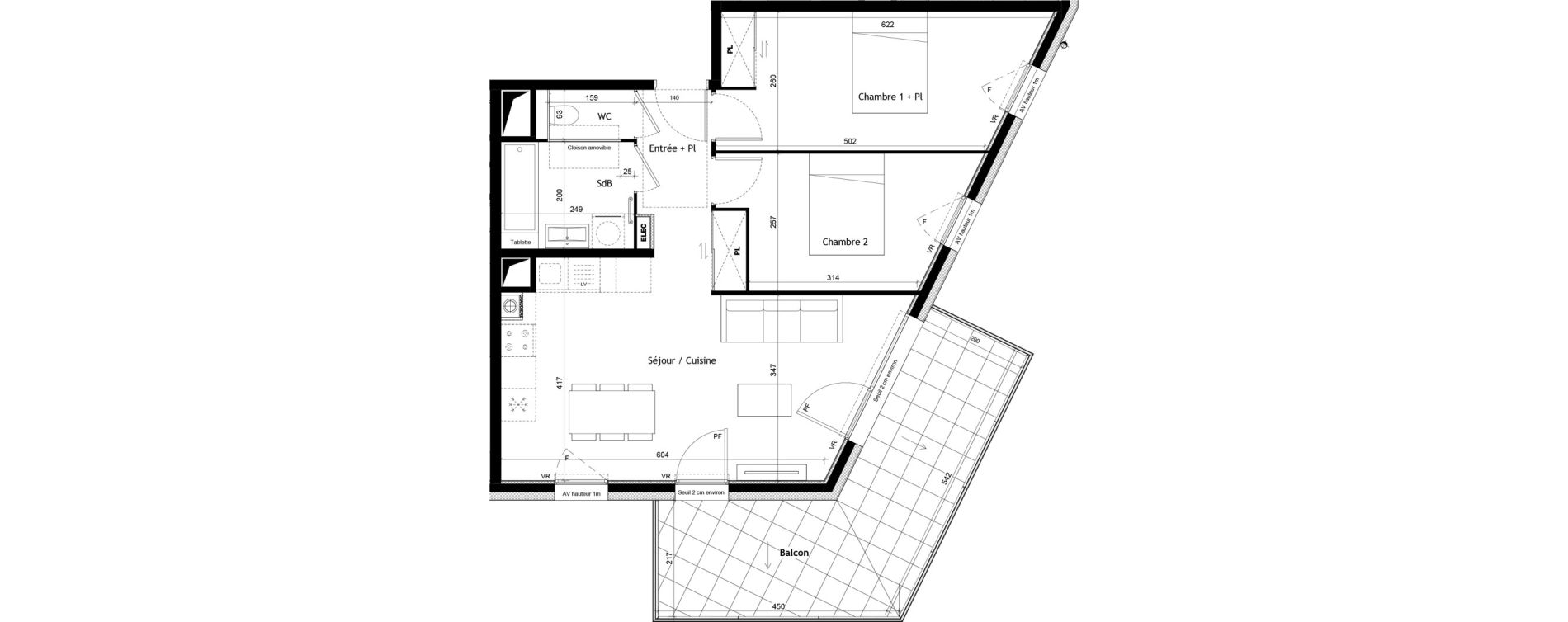 Appartement T3 de 62,85 m2 &agrave; Sciez Centre