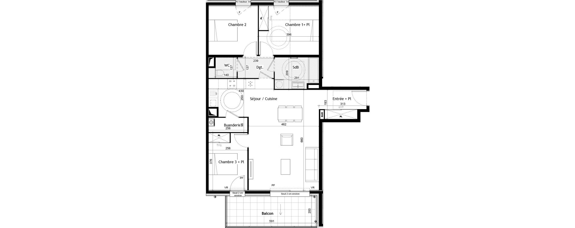 Appartement T4 de 89,96 m2 &agrave; Sciez Centre