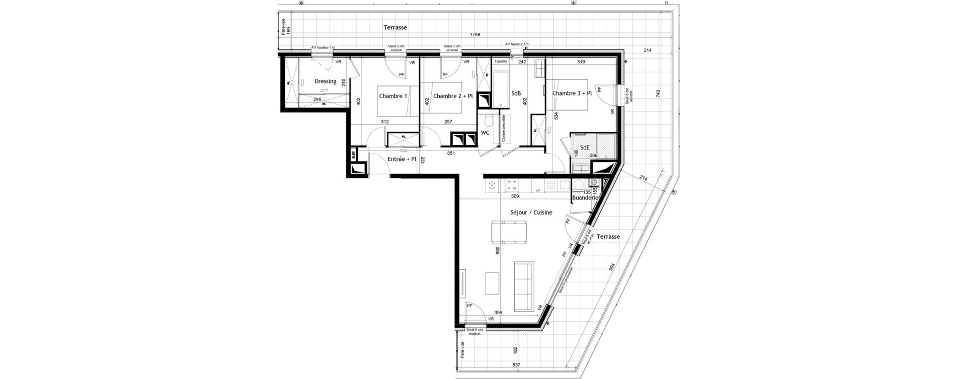 Appartement T4 de 100,91 m2 &agrave; Sciez Centre