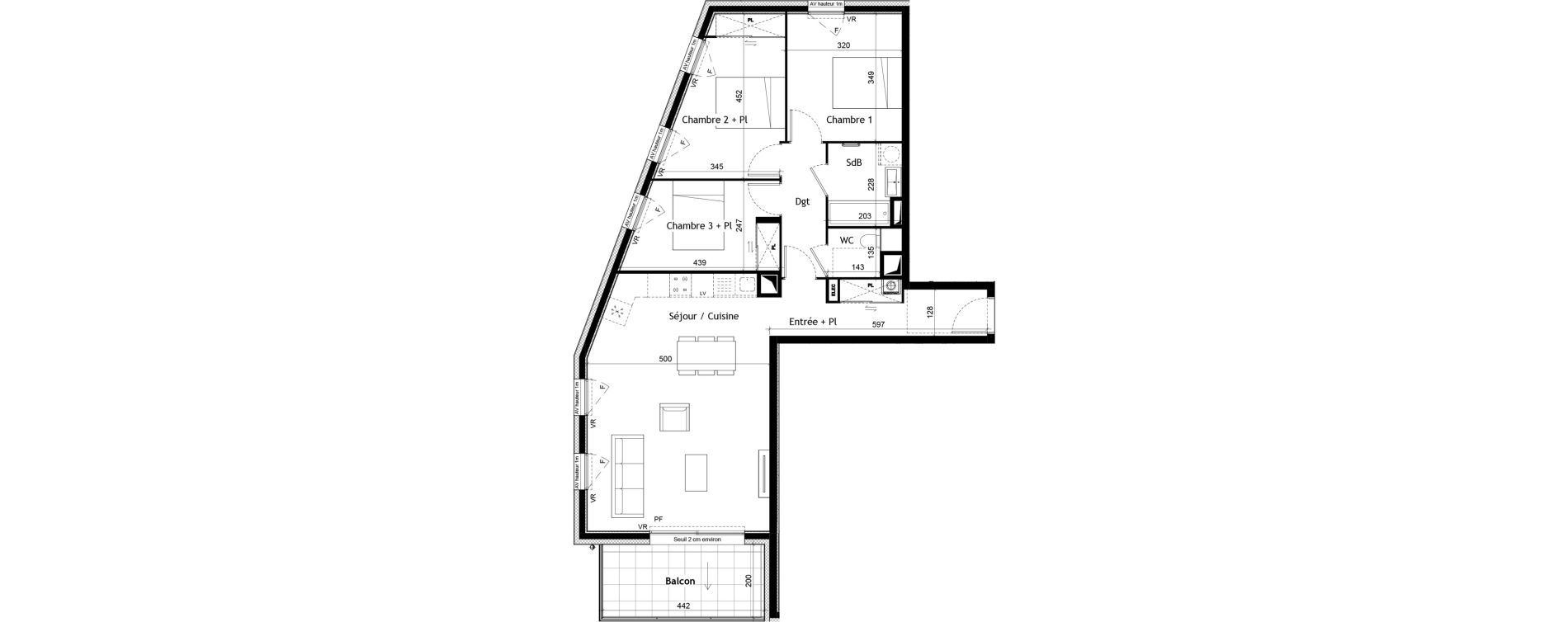 Appartement T4 de 86,36 m2 &agrave; Sciez Centre
