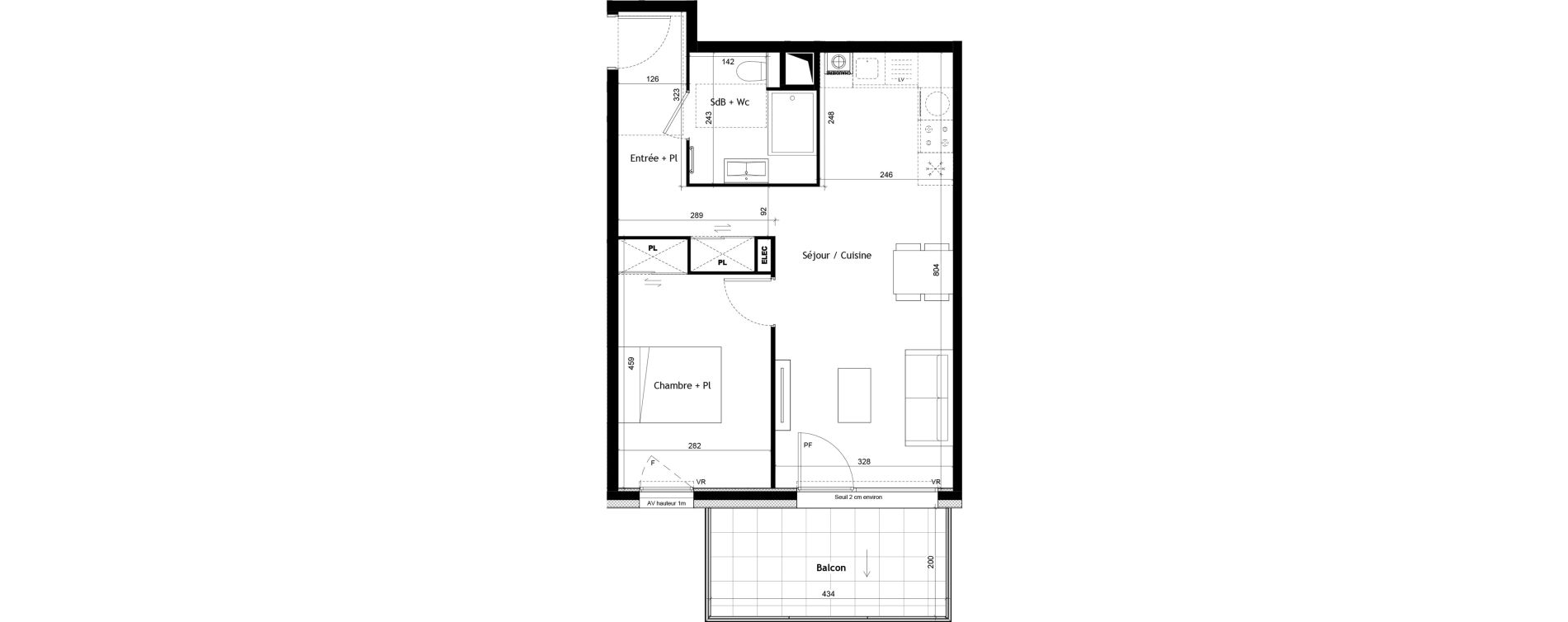 Appartement T2 de 48,95 m2 &agrave; Sciez Centre