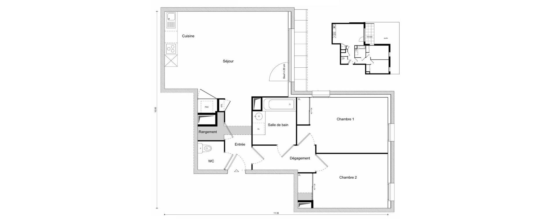 Appartement T3 de 68,51 m2 &agrave; Scionzier Centre