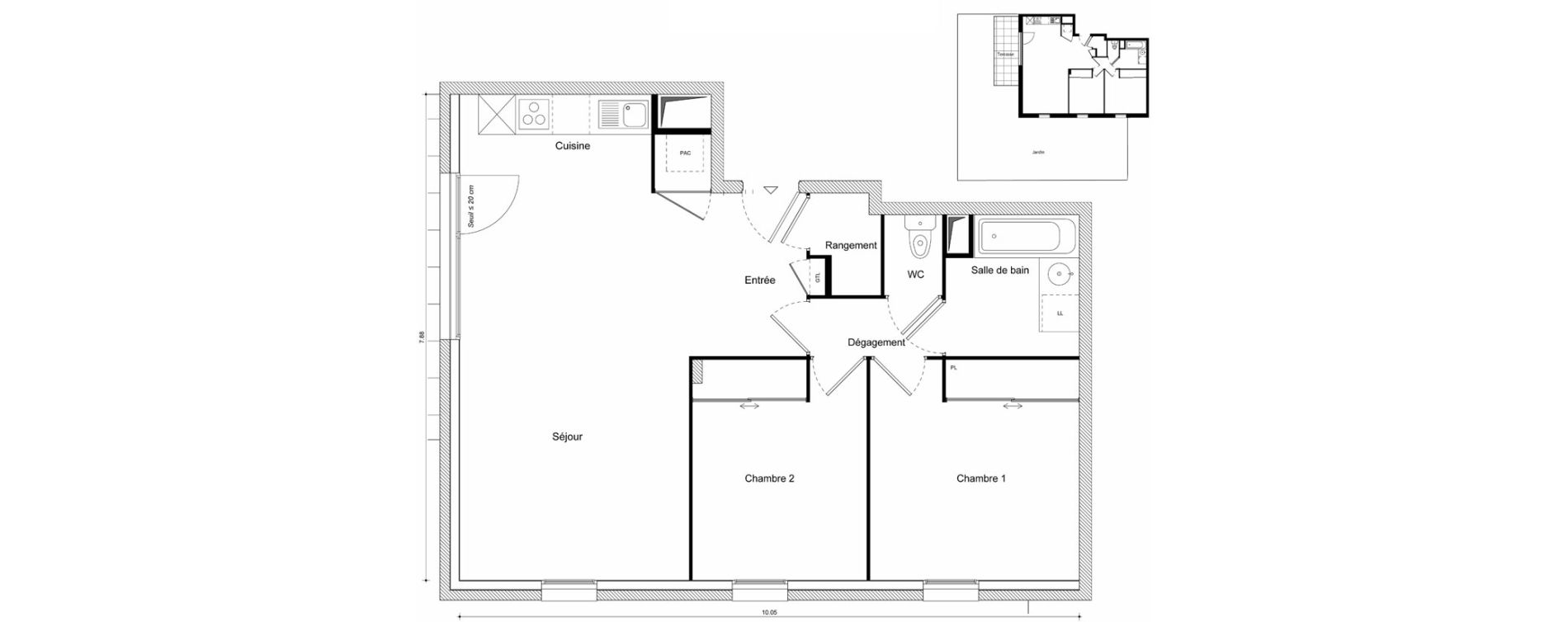 Appartement T3 de 65,98 m2 &agrave; Scionzier Centre