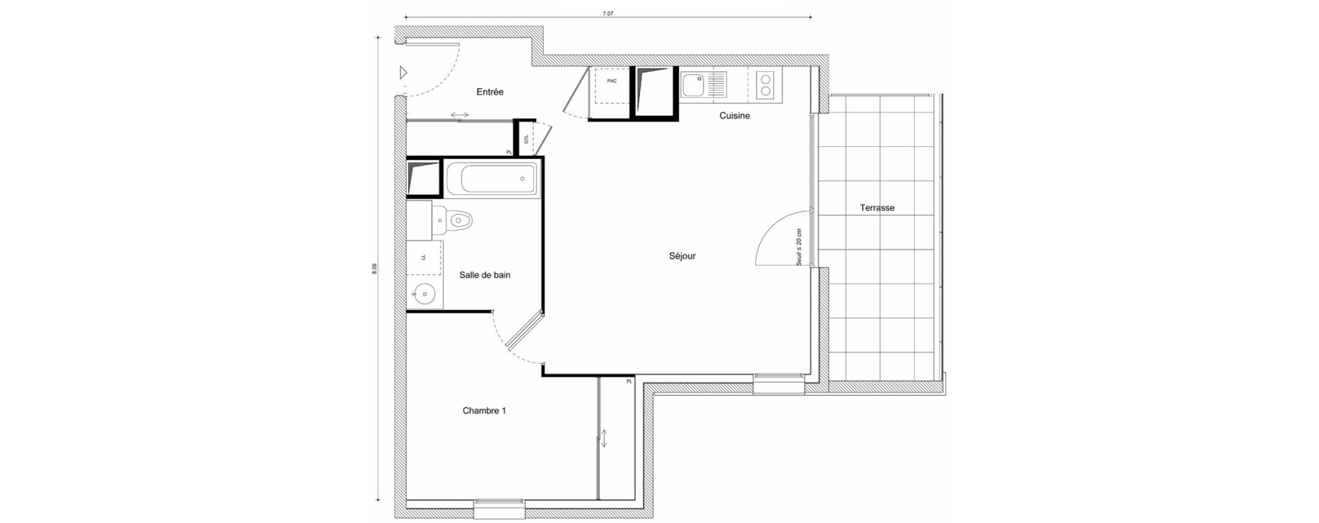 Appartement T2 de 45,91 m2 &agrave; Scionzier Centre
