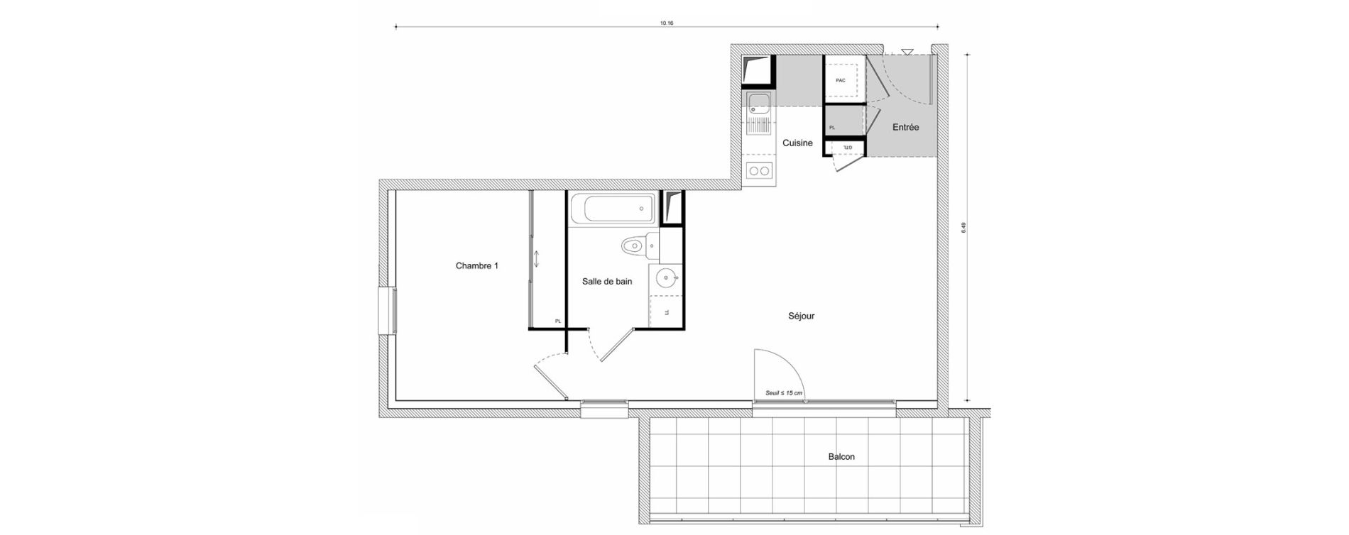 Appartement T2 de 47,85 m2 &agrave; Scionzier Centre