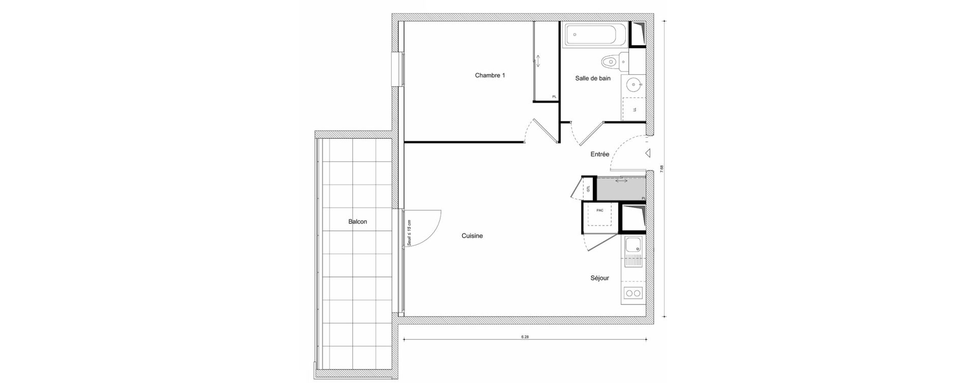 Appartement T2 de 46,45 m2 &agrave; Scionzier Centre