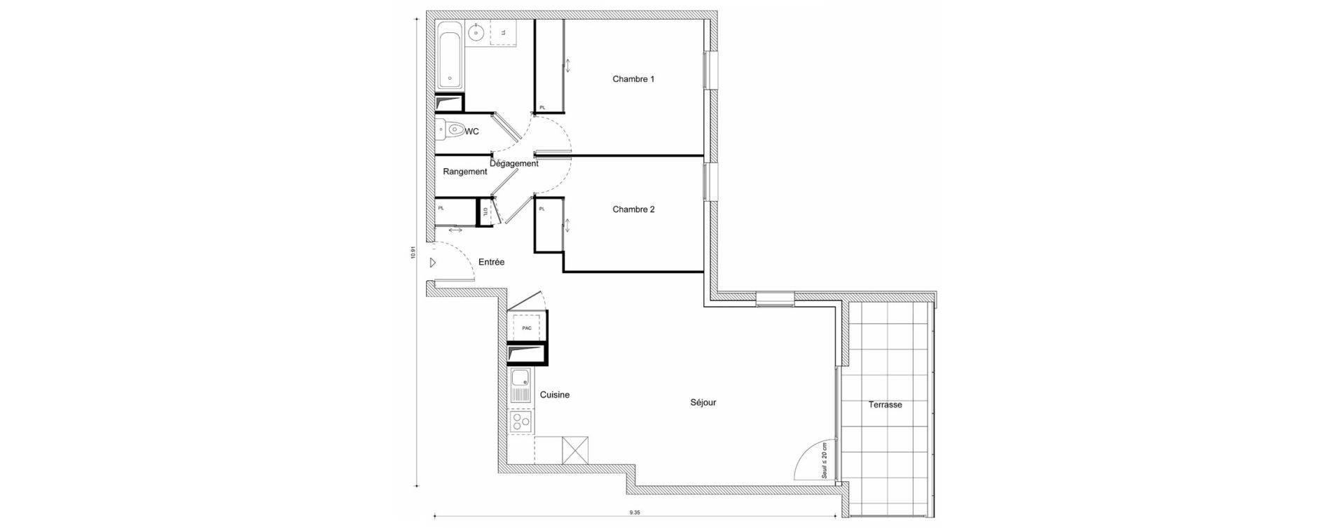 Appartement T3 de 69,77 m2 &agrave; Scionzier Centre