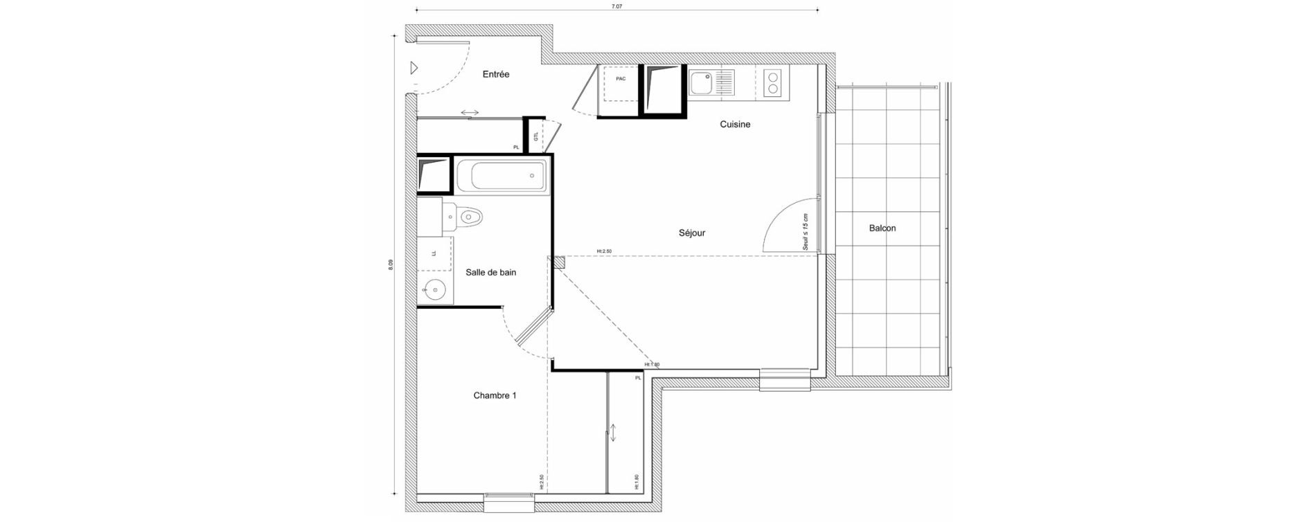 Appartement T2 de 45,88 m2 &agrave; Scionzier Centre