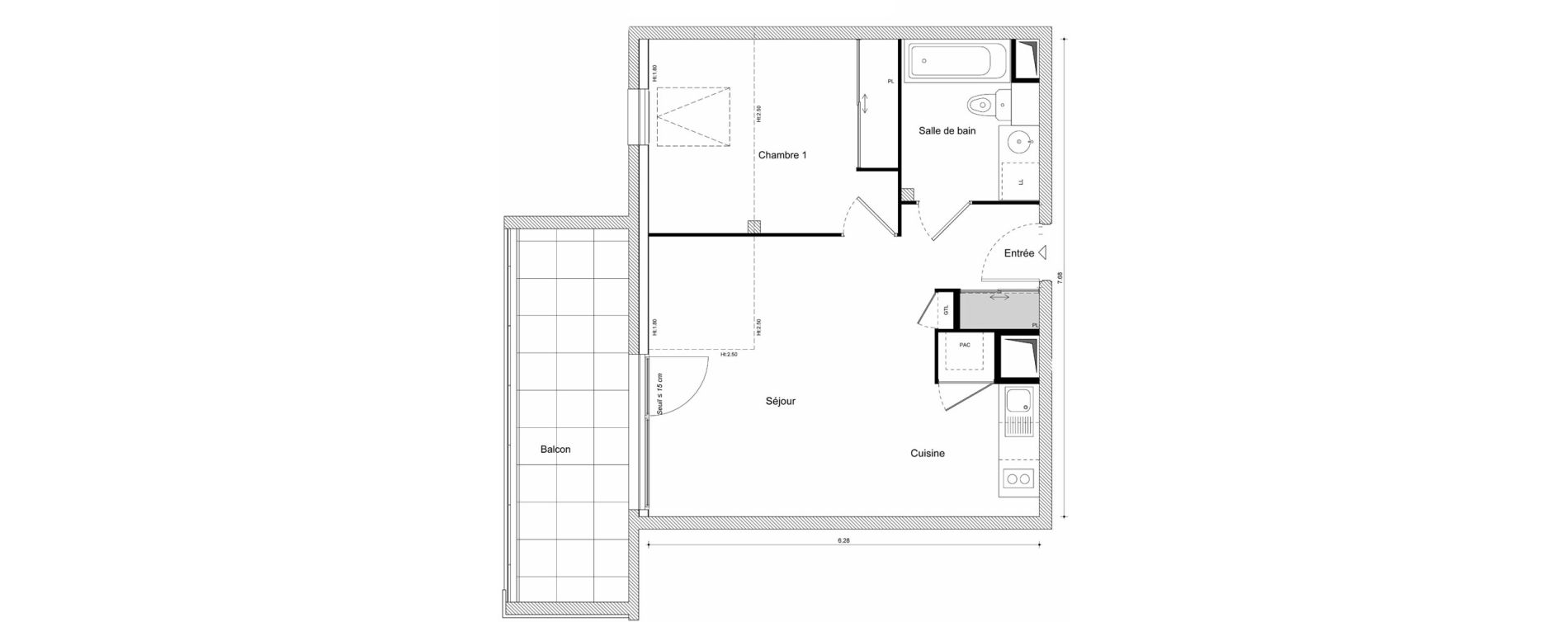 Appartement T2 de 46,37 m2 &agrave; Scionzier Centre