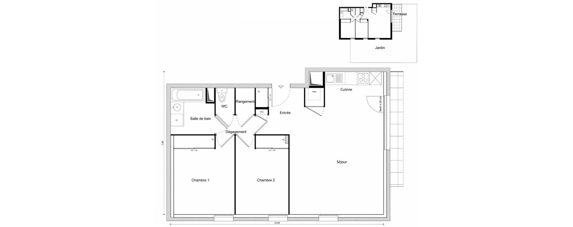 Appartement T3 de 66,04 m2 &agrave; Scionzier Centre