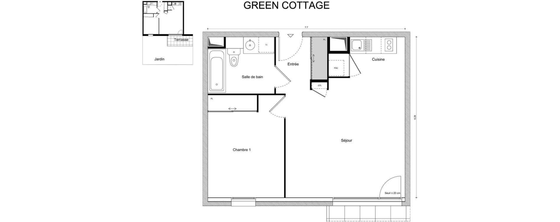 Appartement T2 de 46,60 m2 &agrave; Scionzier Centre