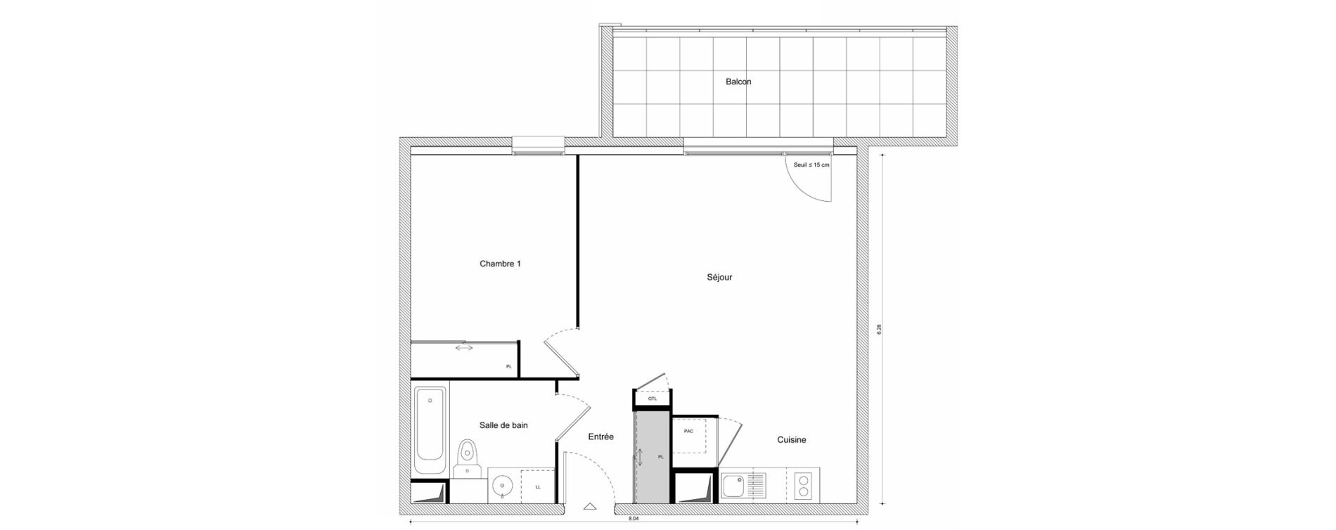 Appartement T2 de 48,73 m2 &agrave; Scionzier Centre