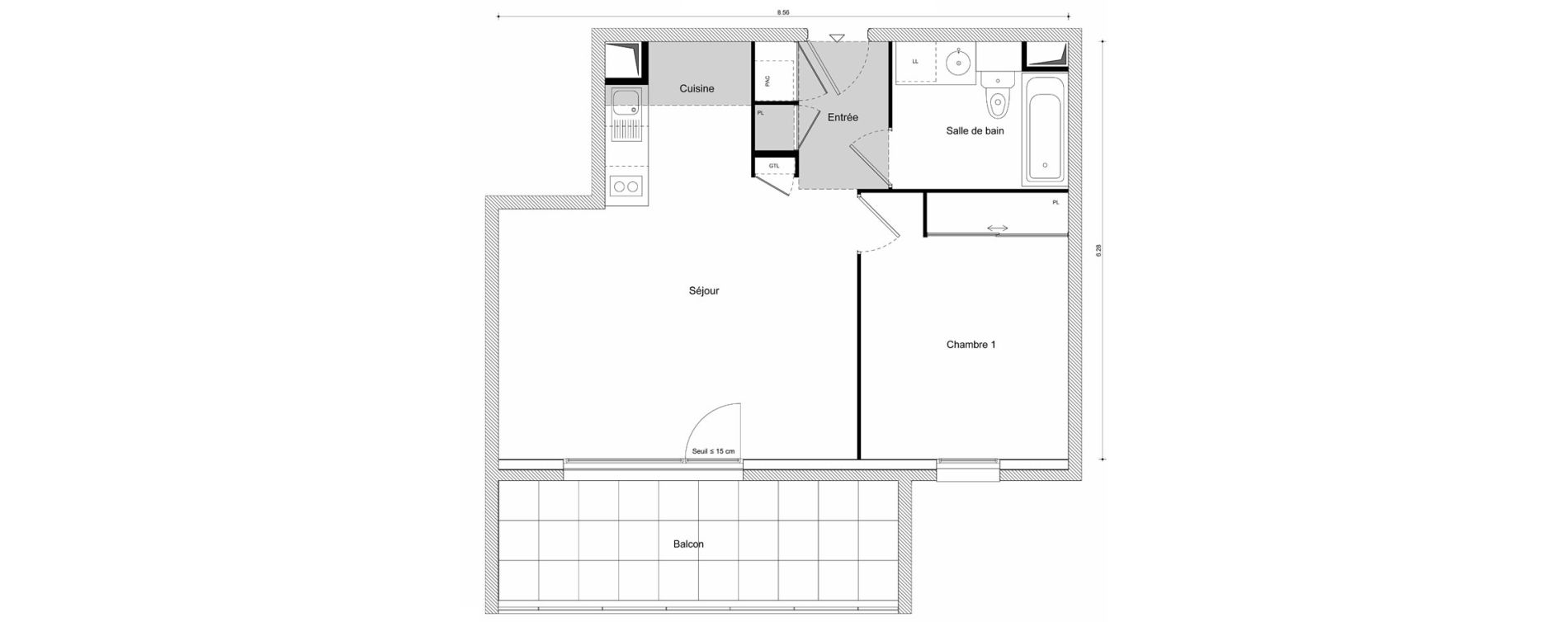 Appartement T2 de 48,09 m2 &agrave; Scionzier Centre
