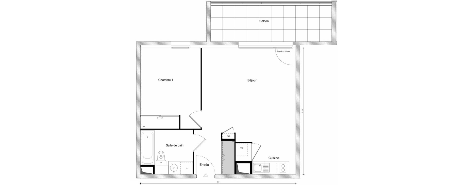 Appartement T2 de 46,62 m2 &agrave; Scionzier Centre
