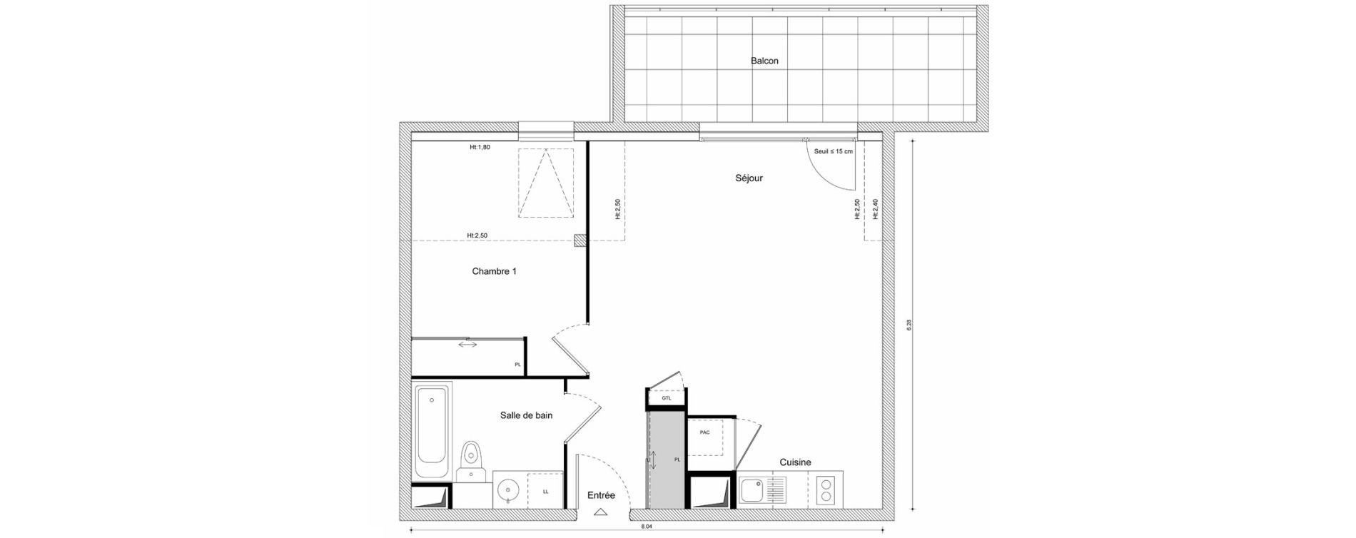 Appartement T2 de 48,69 m2 &agrave; Scionzier Centre