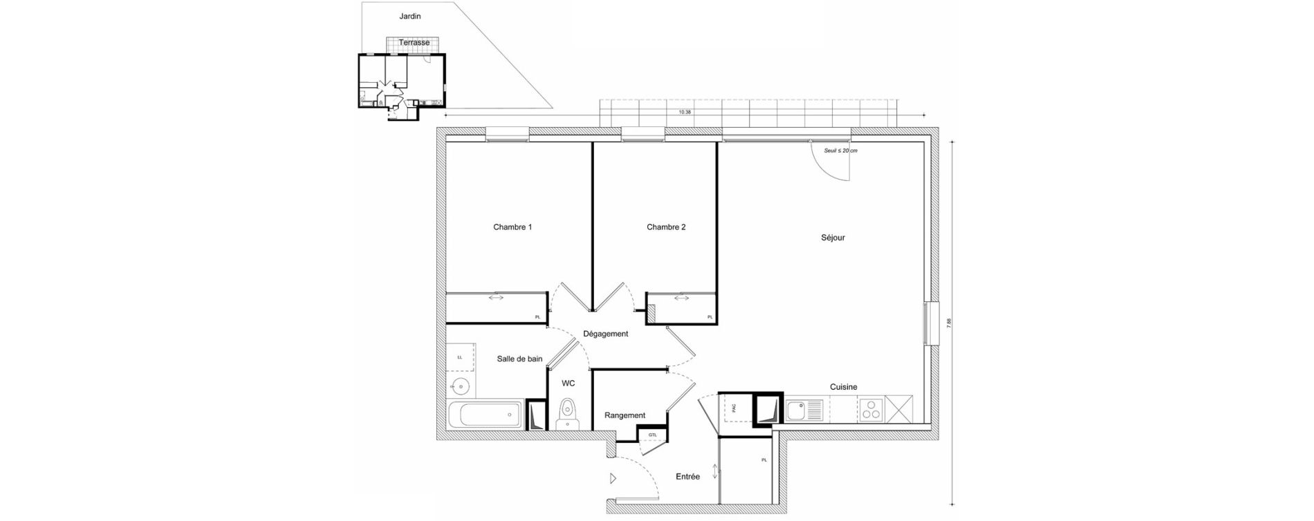 Appartement T3 de 67,59 m2 &agrave; Scionzier Centre