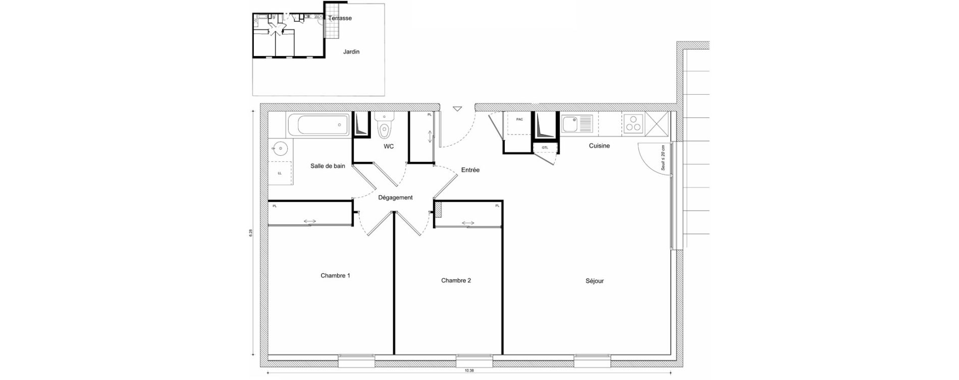 Appartement T3 de 62,88 m2 &agrave; Scionzier Centre