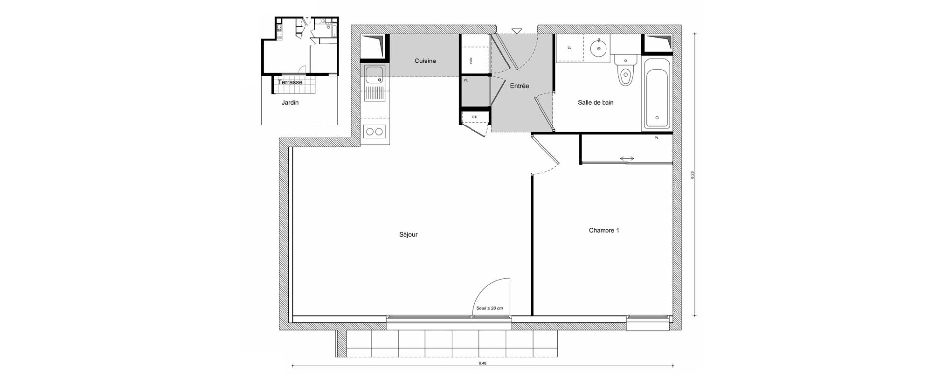 Appartement T2 de 47,70 m2 &agrave; Scionzier Centre
