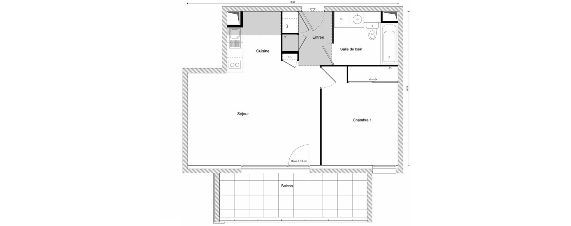Appartement T2 de 48,07 m2 &agrave; Scionzier Centre