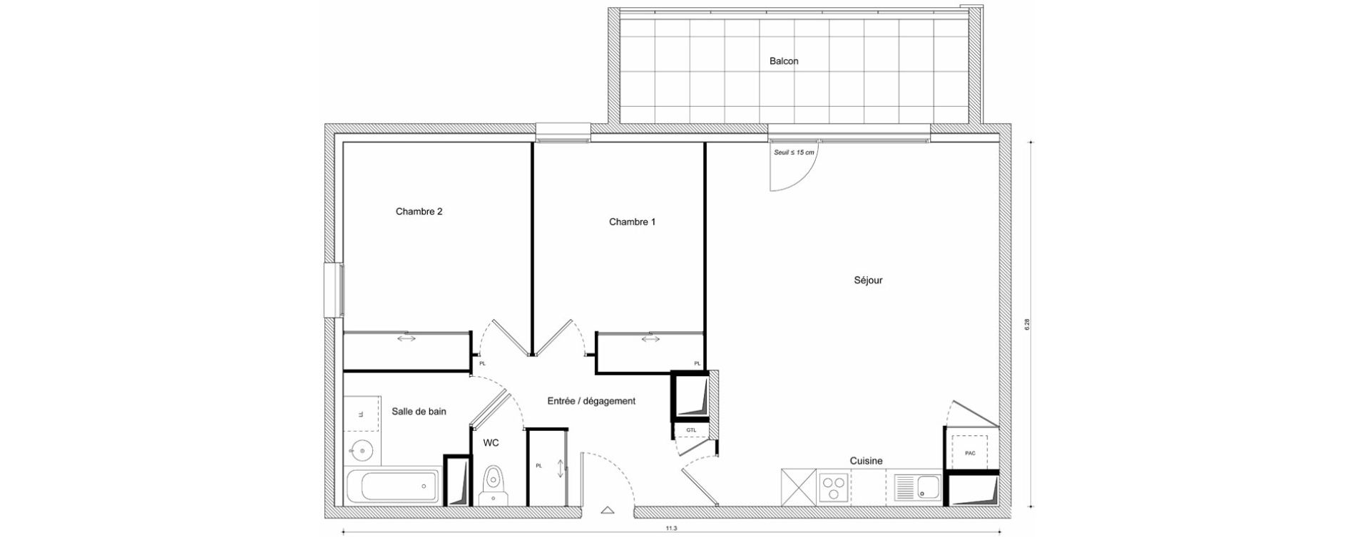 Appartement T3 de 67,88 m2 &agrave; Scionzier Centre