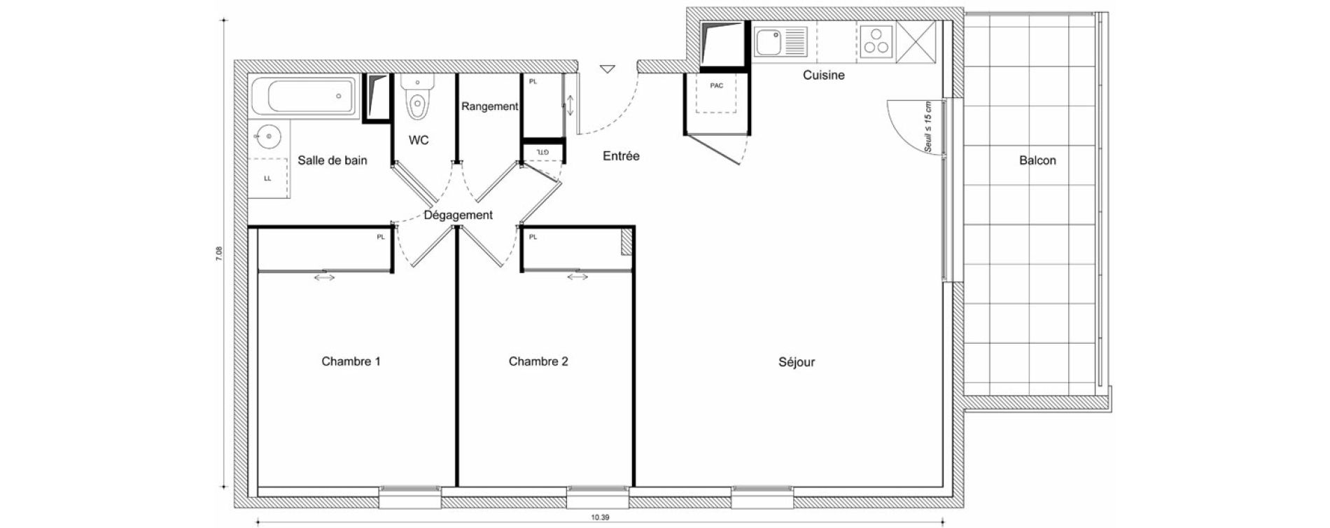 Appartement T3 de 66,06 m2 &agrave; Scionzier Centre