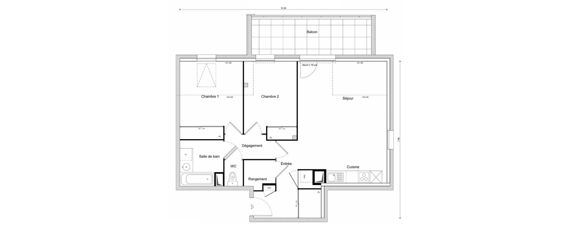 Appartement T3 de 67,58 m2 &agrave; Scionzier Centre