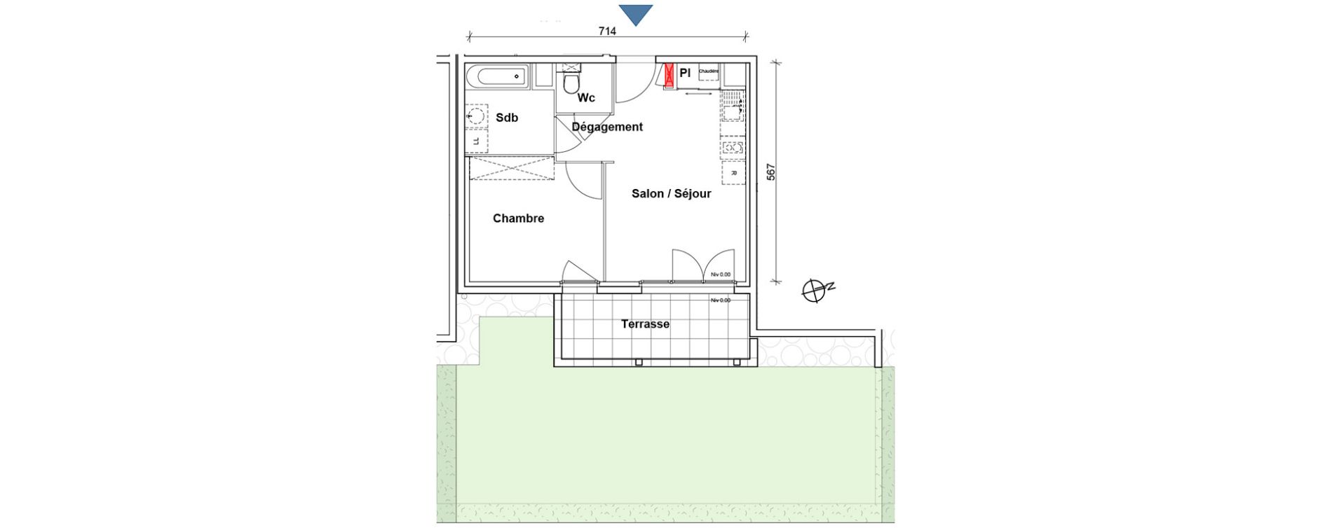 Appartement T2 de 39,11 m2 &agrave; Scionzier Centre
