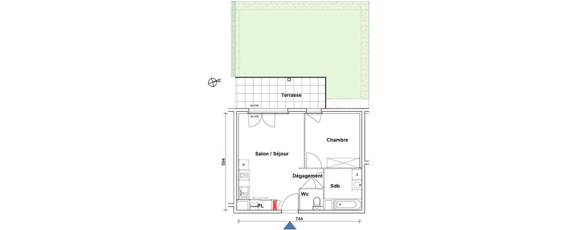 Appartement T2 de 42,79 m2 &agrave; Scionzier Centre