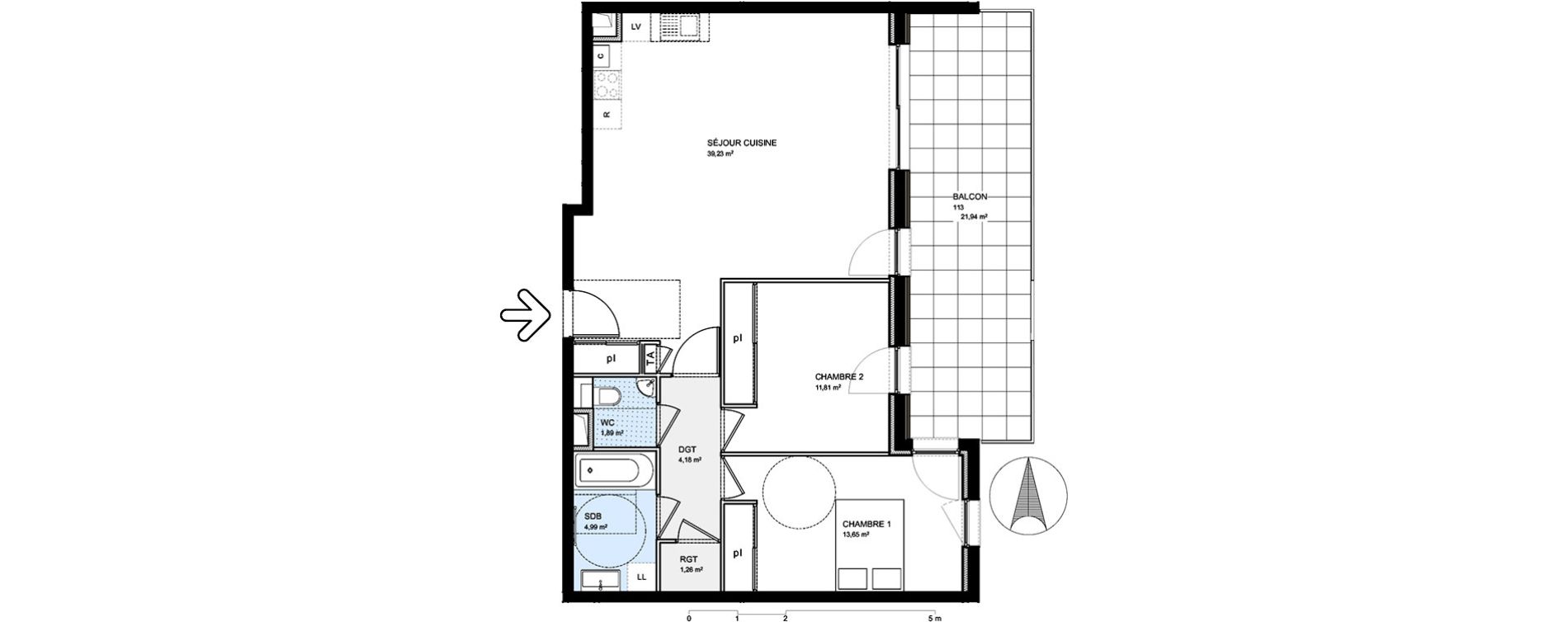 Appartement T3 de 77,01 m2 &agrave; S&eacute;vrier Centre