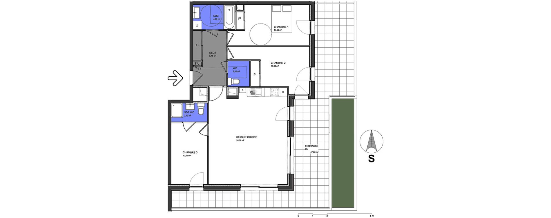 Appartement T4 de 93,20 m2 &agrave; S&eacute;vrier Centre