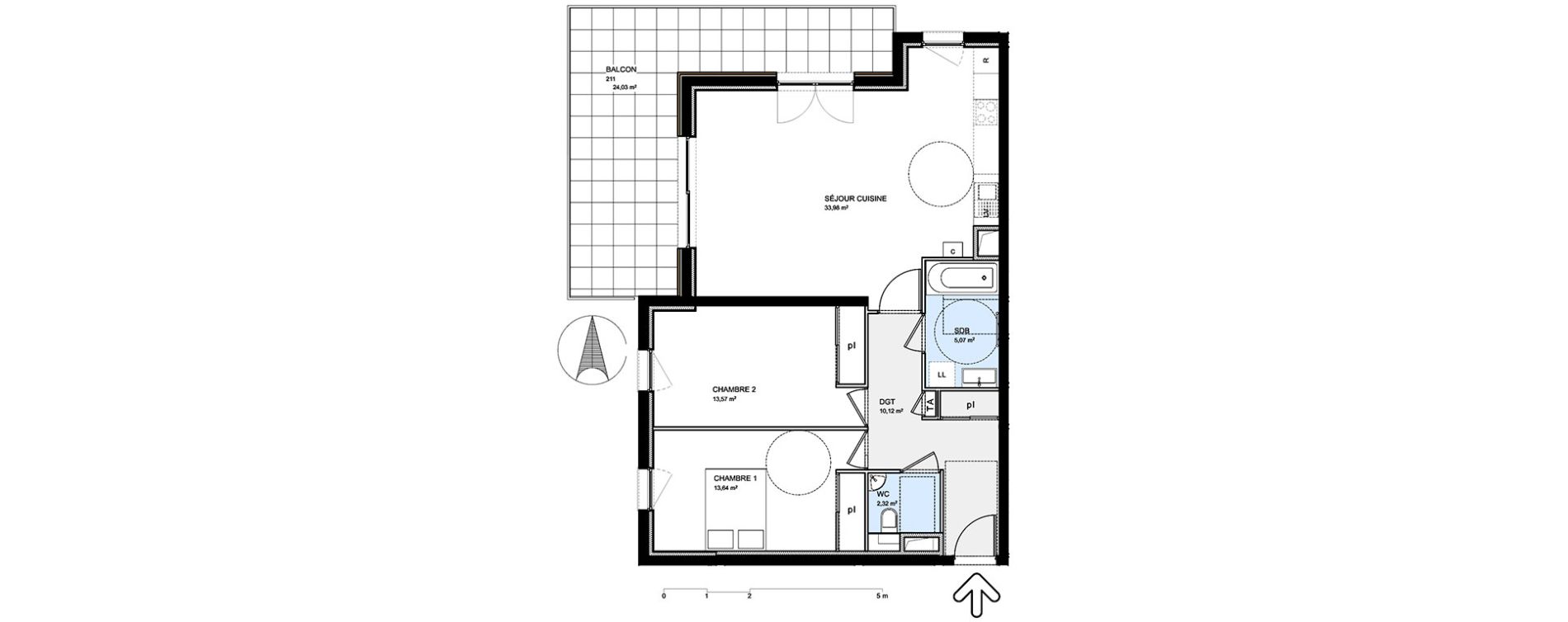 Appartement T3 de 78,70 m2 &agrave; S&eacute;vrier Centre