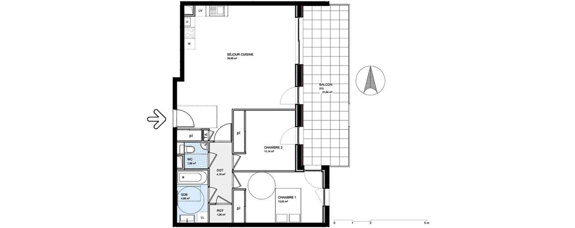 Appartement T3 de 77,10 m2 &agrave; S&eacute;vrier Centre