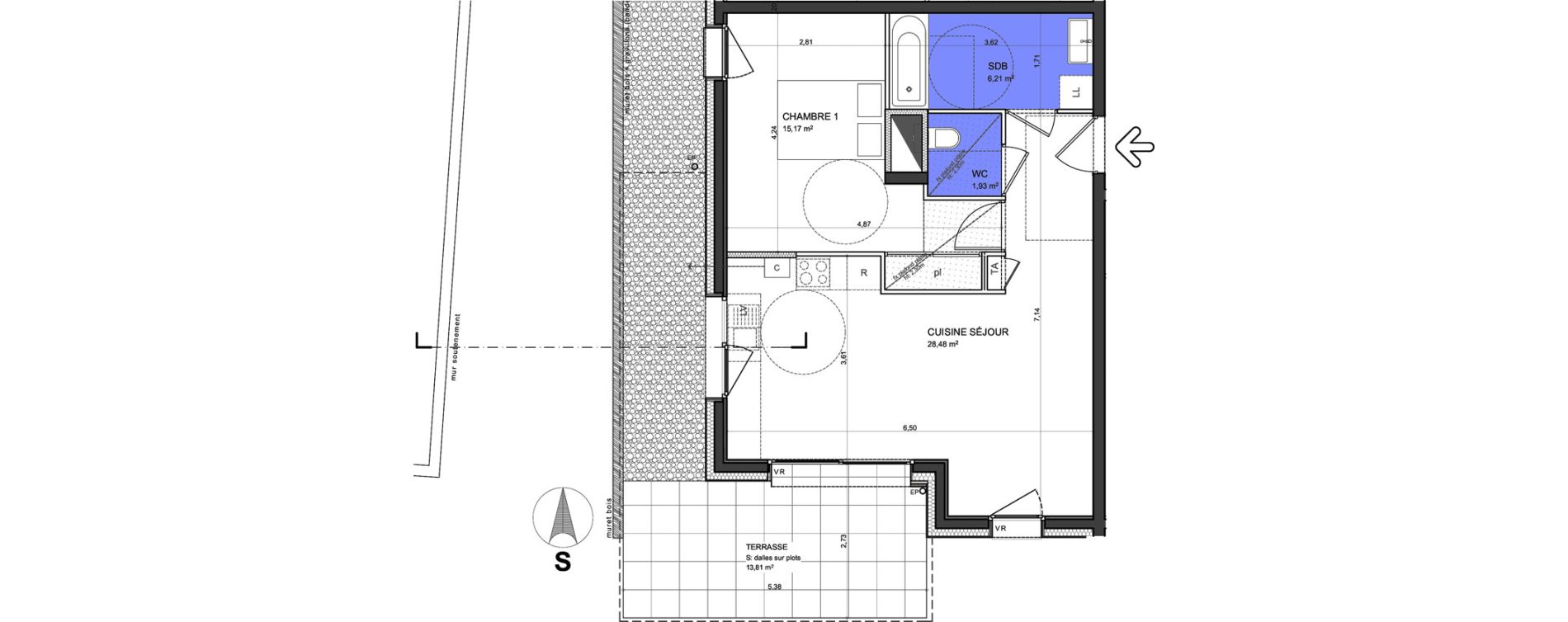 Appartement T2 de 51,79 m2 &agrave; S&eacute;vrier Centre