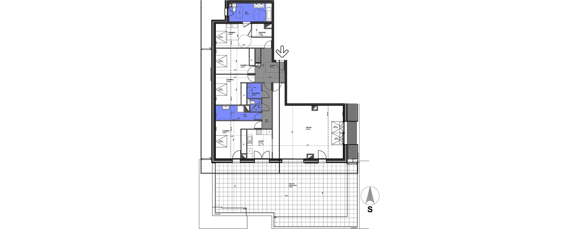 Appartement T5 de 162,56 m2 &agrave; S&eacute;vrier Centre