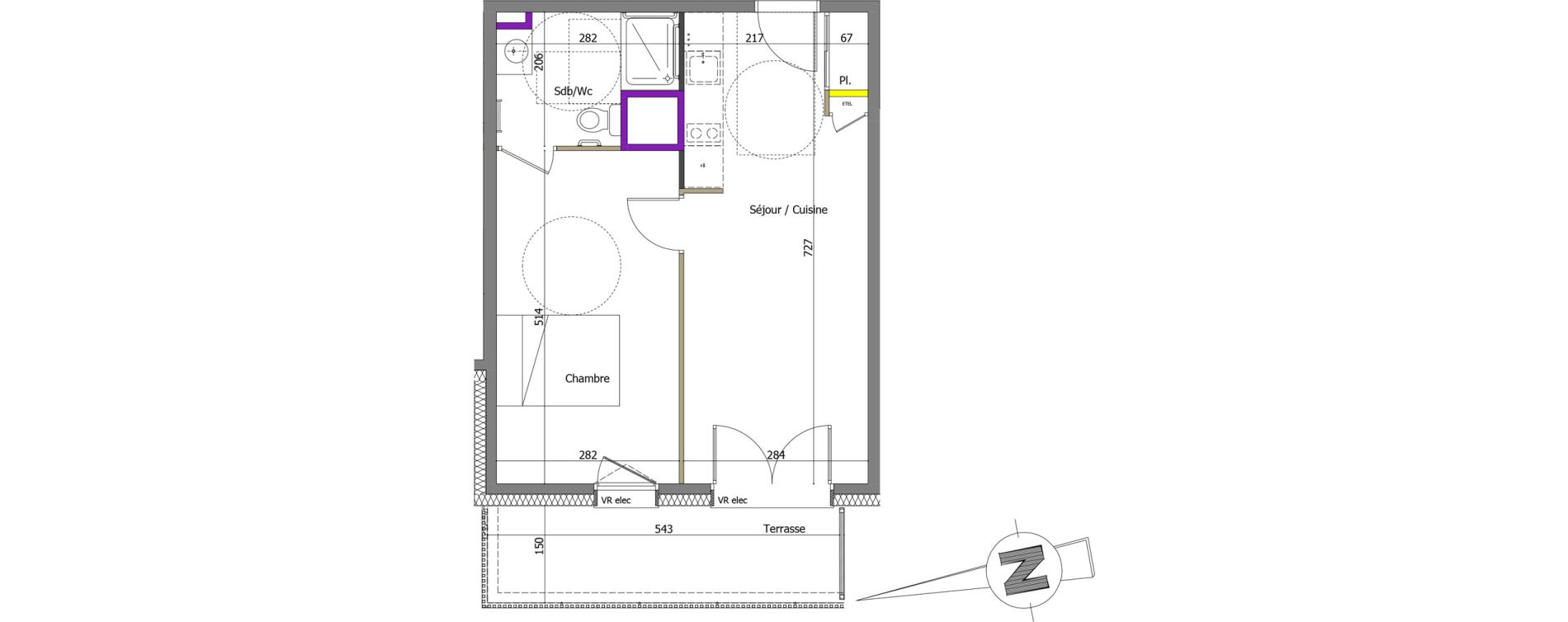 Appartement T2 de 39,66 m2 &agrave; Th&ocirc;nes Centre