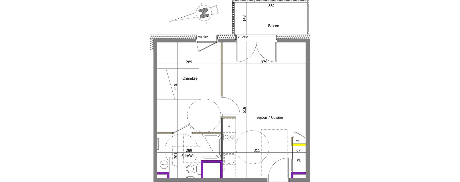 Appartement T2 de 39,64 m2 &agrave; Th&ocirc;nes Centre