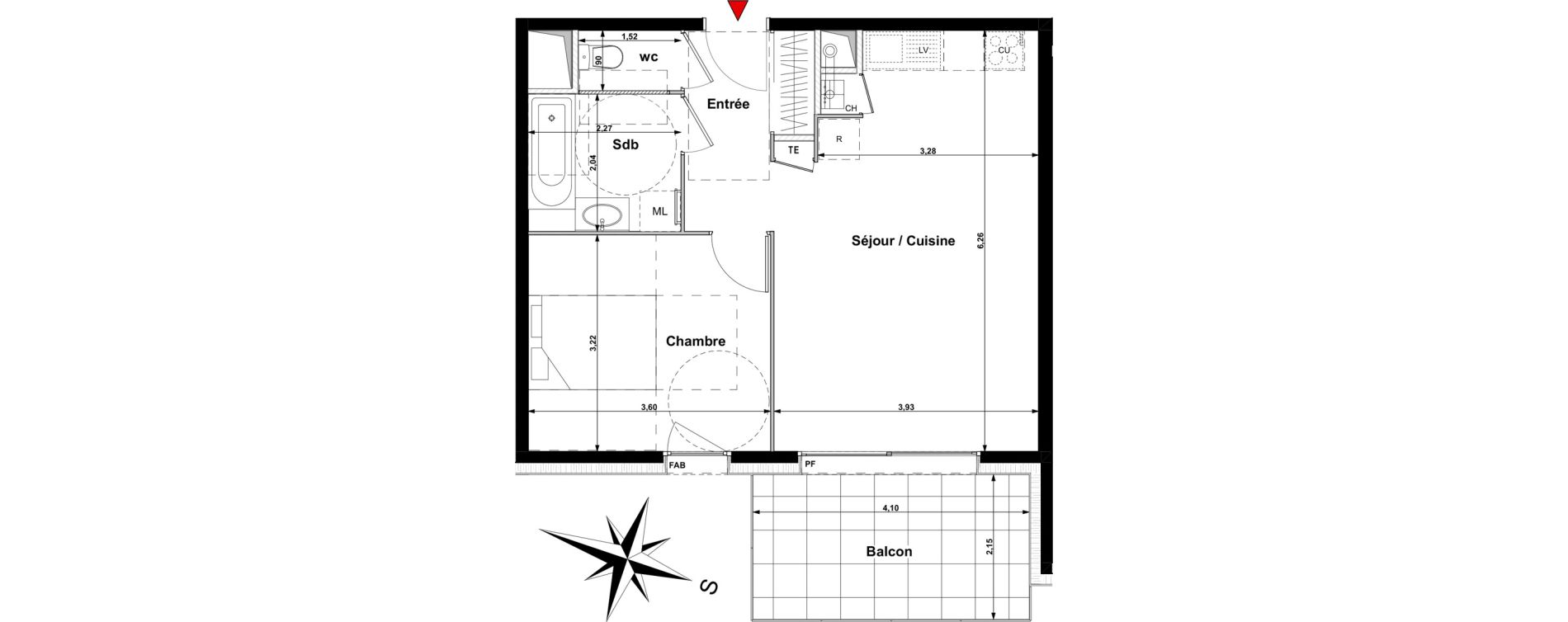Appartement T2 de 45,15 m2 &agrave; Thonon-Les-Bains Tully - chatelard