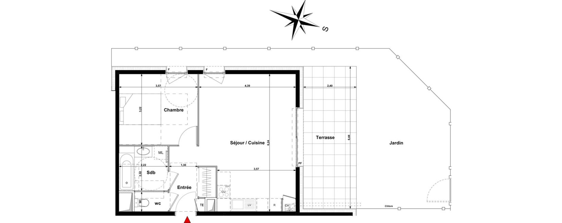 Appartement T2 de 47,91 m2 &agrave; Thonon-Les-Bains Tully - chatelard