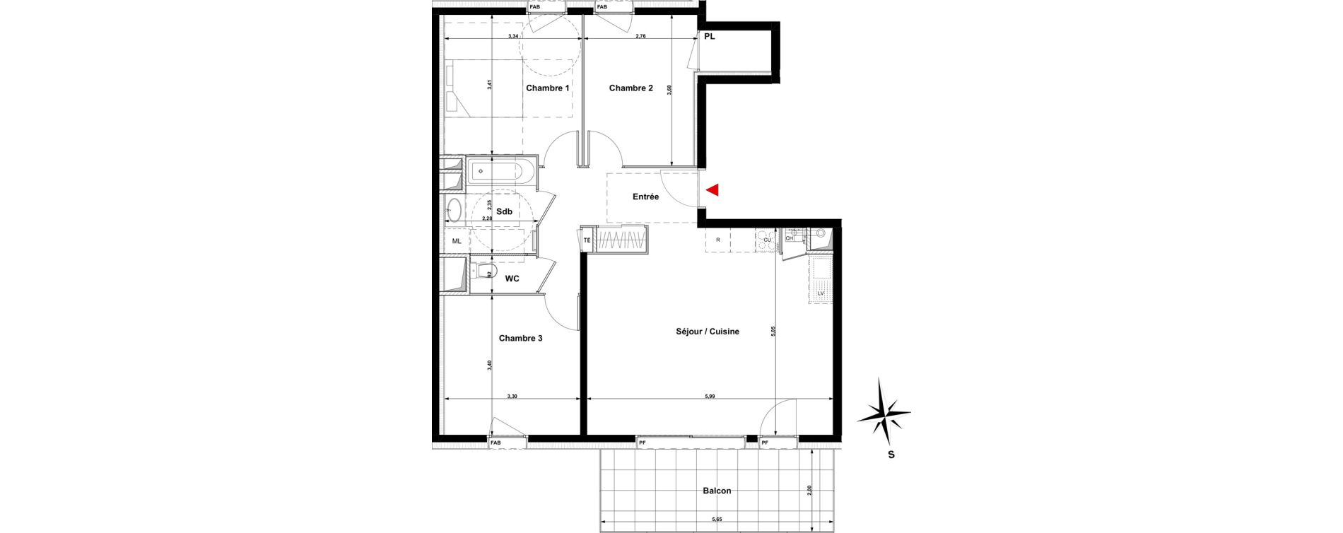 Appartement T4 de 77,42 m2 &agrave; Thonon-Les-Bains Tully - chatelard