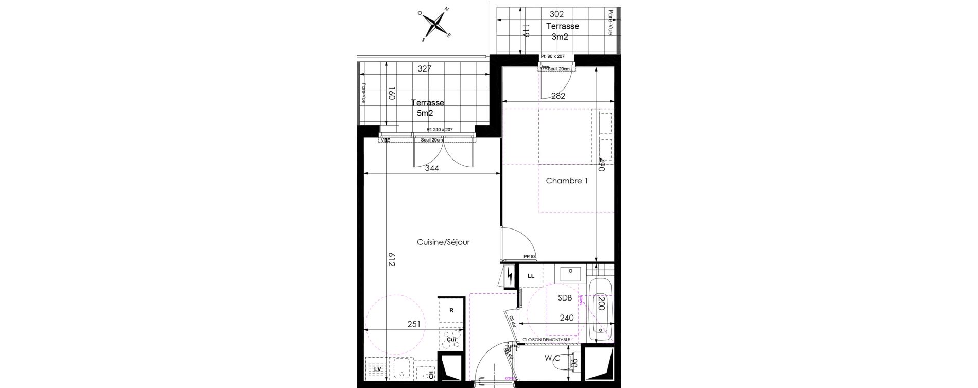 Appartement T2 de 41,47 m2 &agrave; Thonon-Les-Bains L&eacute;man - grangette