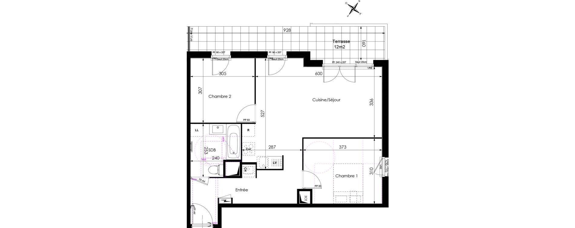 Appartement T3 de 60,49 m2 &agrave; Thonon-Les-Bains L&eacute;man - grangette